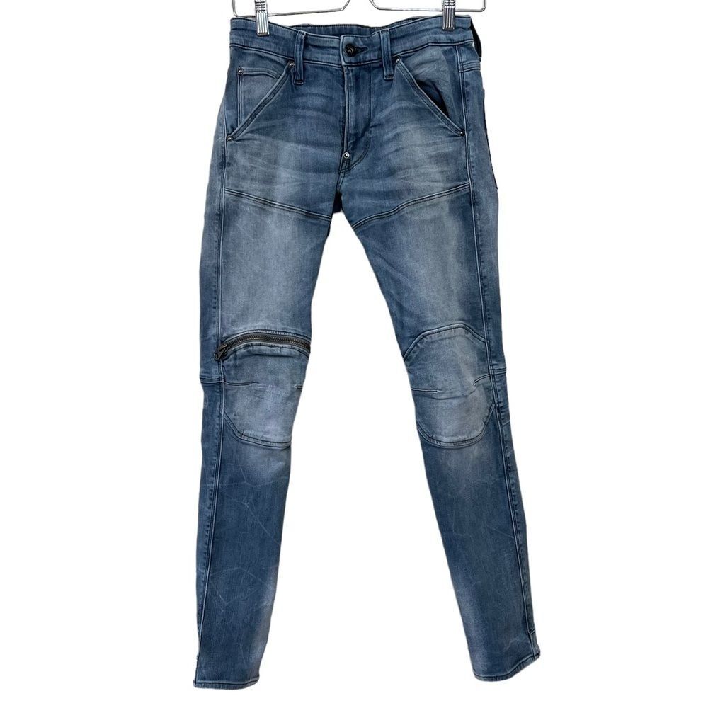 G-Star Raw Blue Medium Wash 5620 3D Zip Knee Skinny Denim Jeans Men's Size 29